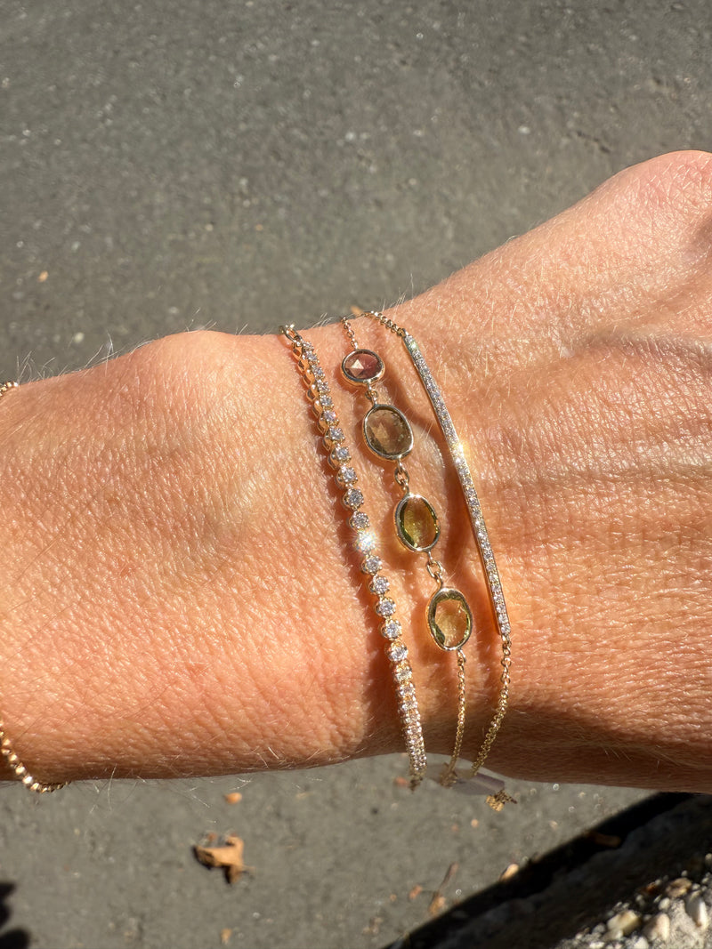 Yellow Gold and Tourmaline Bezel Bracelet