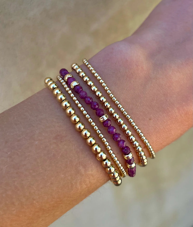 July Ruby and Rondelle Bracelet