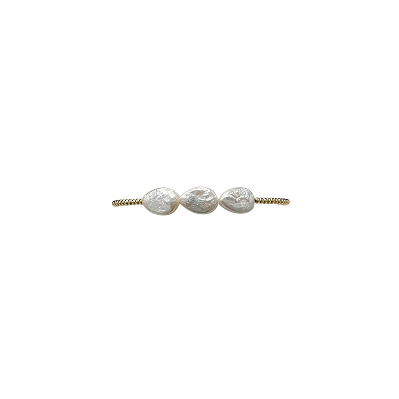 2MM Signature Bracelet with 3 Pear Pearls