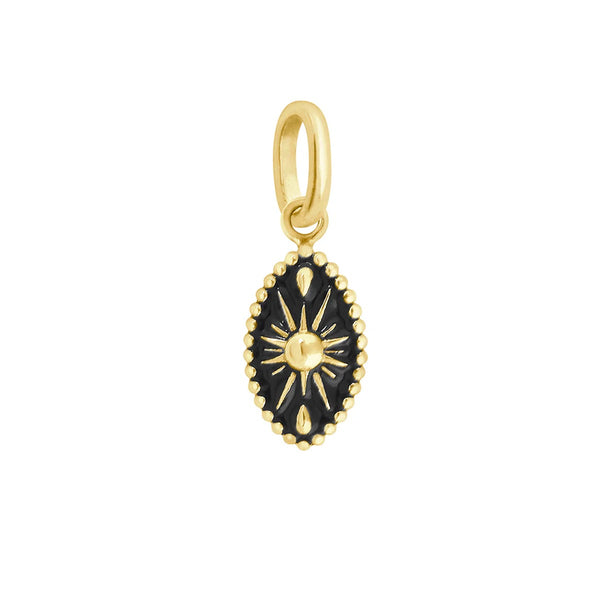 Karma Black Pendant, Yellow Gold