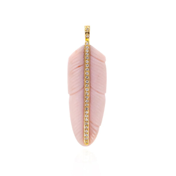 Pink Opal Feather pendant
