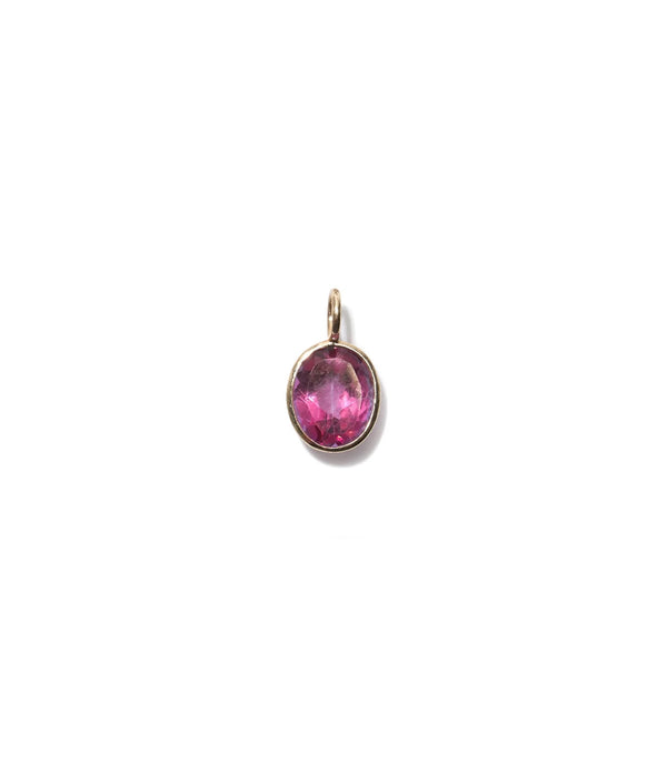 Oval 14k Gold Charm in Pink Topaz