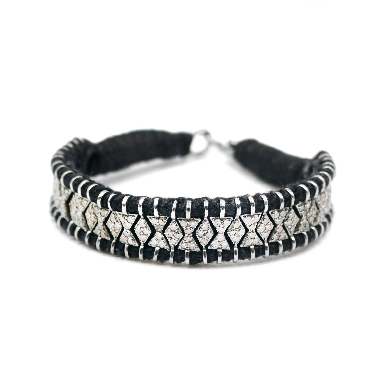 ◆HYERES LOR◆ Nova 10K(Y) Pave Petit Thread Bracelet_Black Men's Collection Matte Black Onyx Bead Bracelet 690-02170