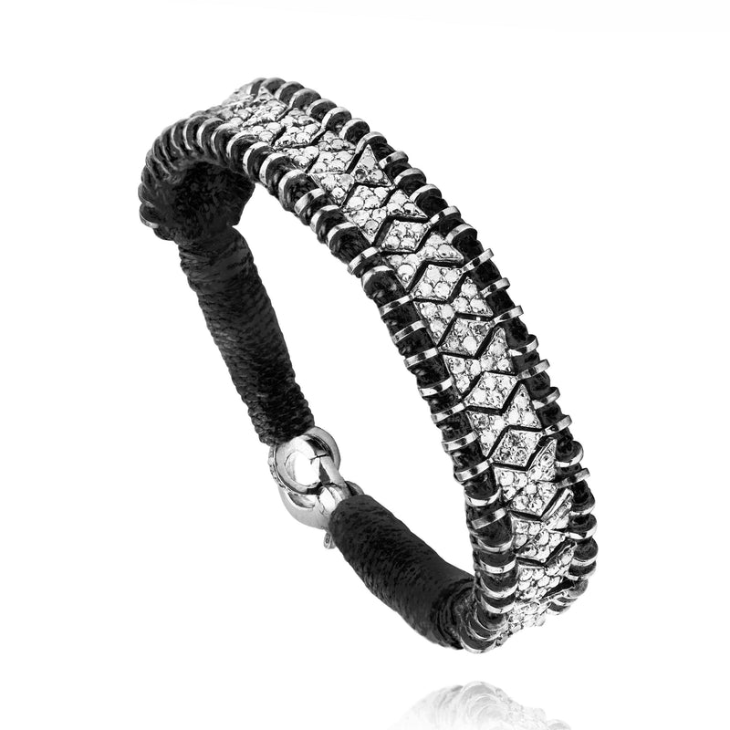 Janeiro black brazilian bracelet 925 silver and diamonds