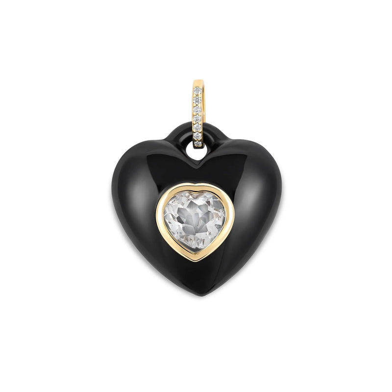 Black Onyx Stone Heart Pendant