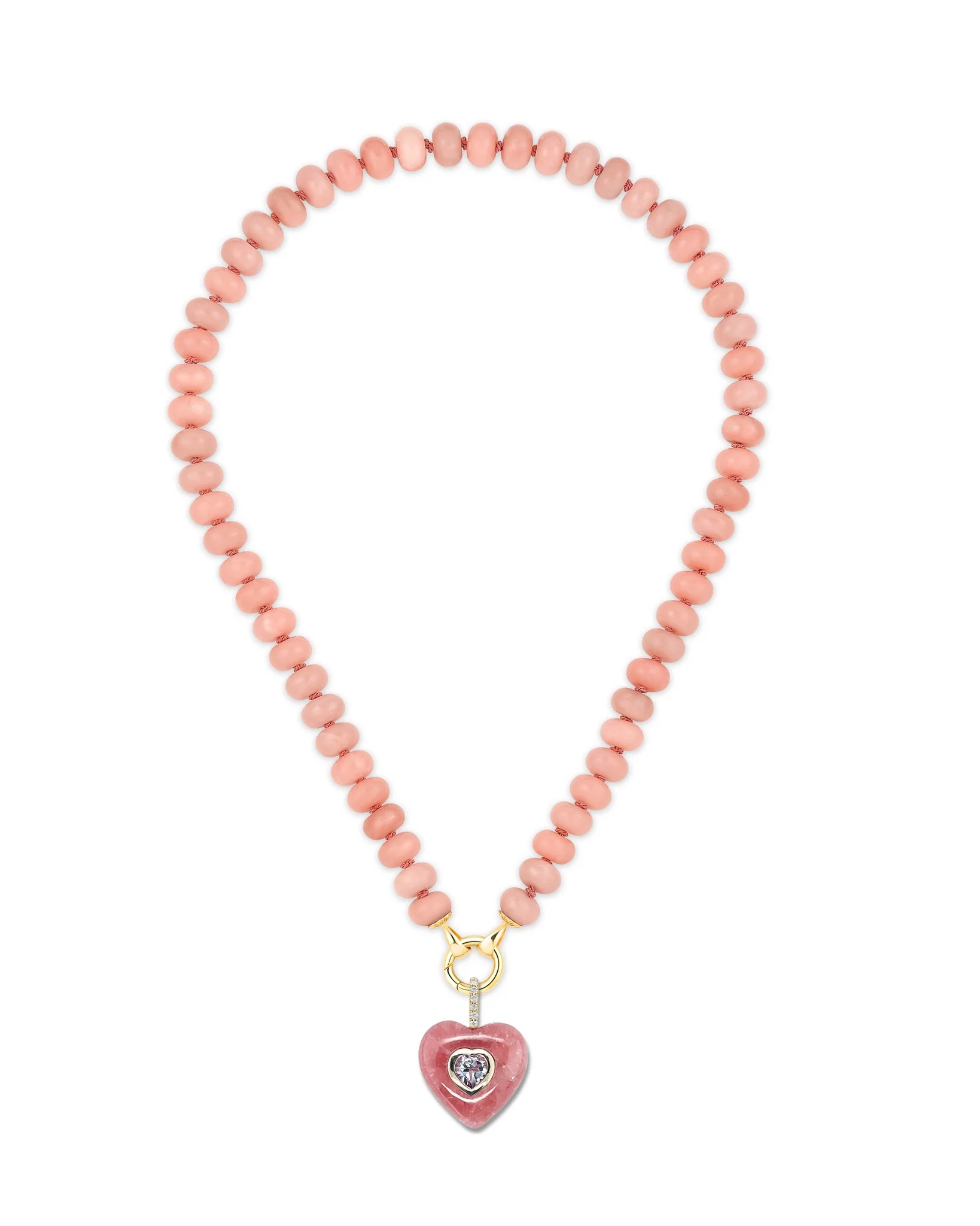 Pink Rhodochrosite Heart Pendant