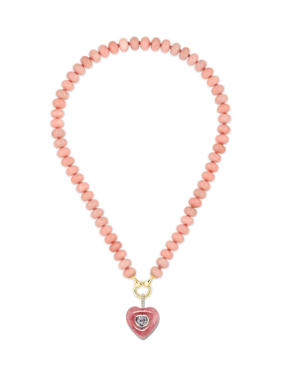 Pink Rhodochrosite Heart Pendant