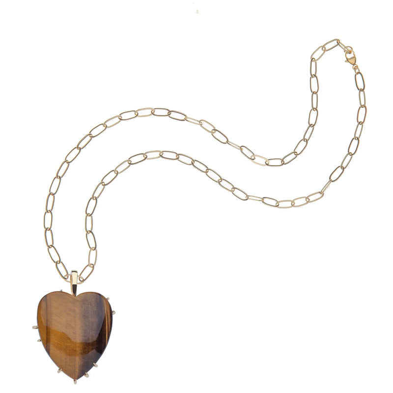 LOVE Carry Your Heart Pendant in Tiger's Eye