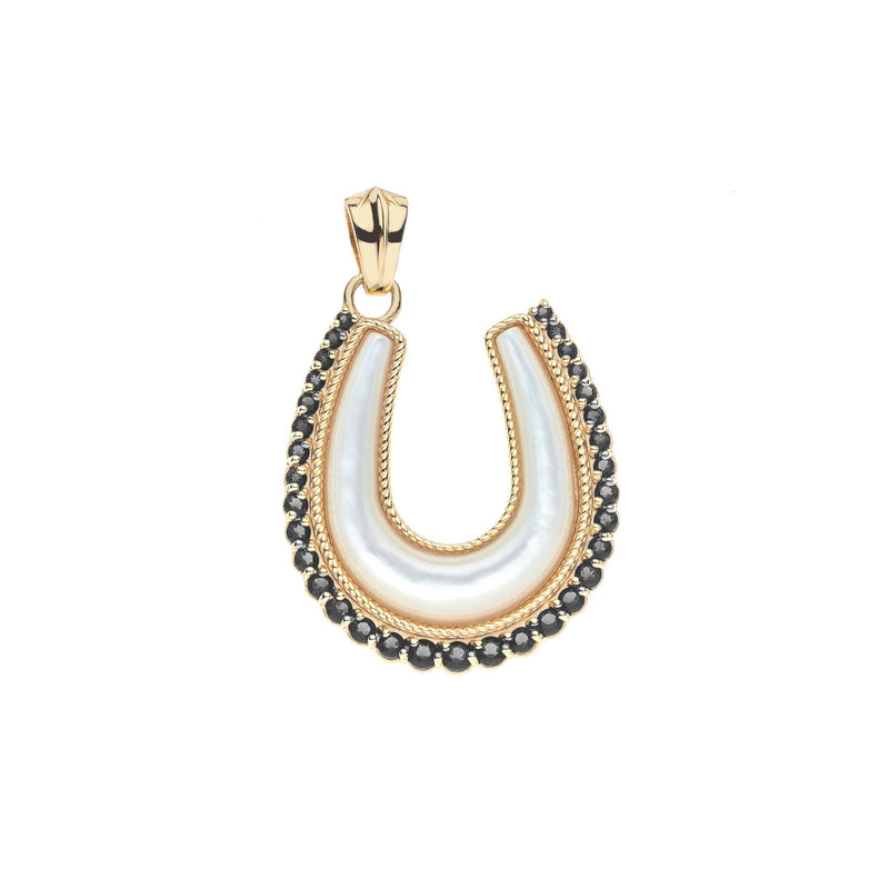 Feeling Lucky Mother of Pearl Horseshoe Pendant