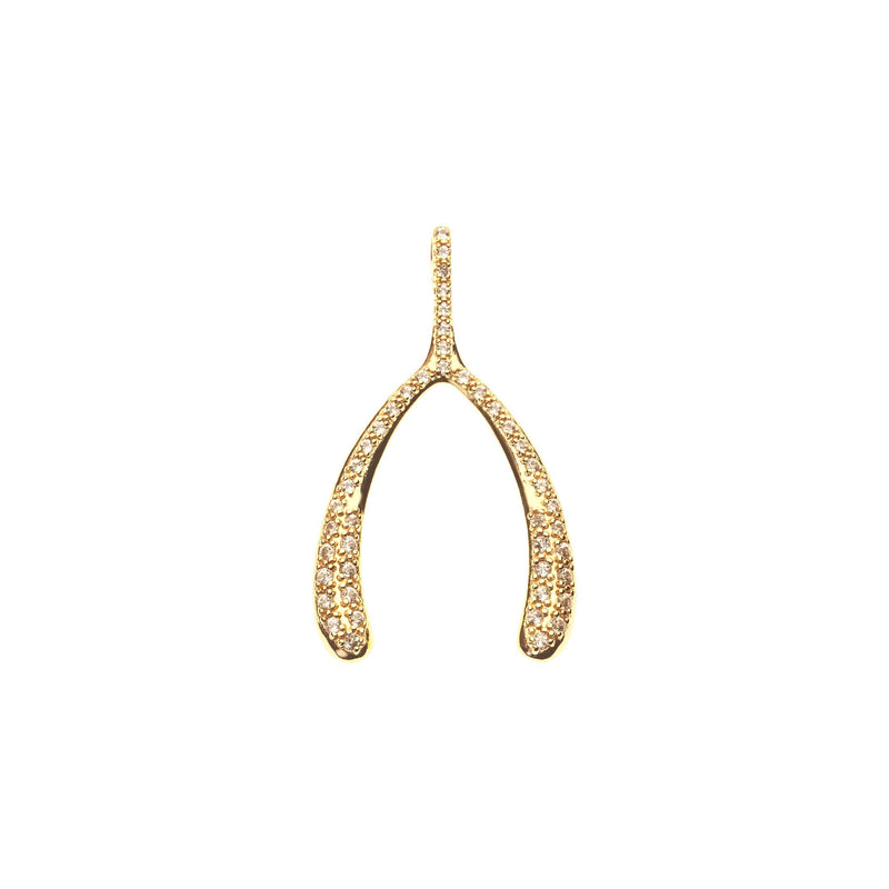 Gold Wishbone pendant, gift from a husband — Militza Ortiz Jewellery