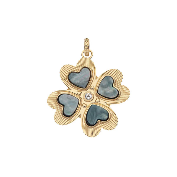 LUCKY in Love Clover Pendant with Black Mother of Pearl