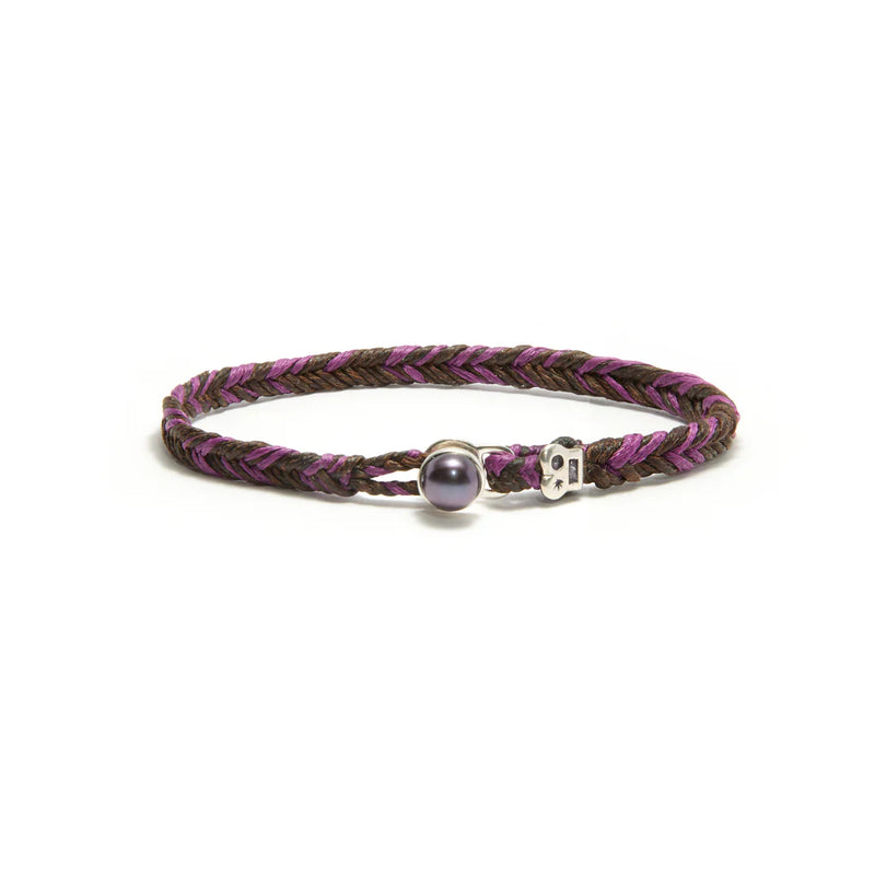 Max Icon Fishtail Button Bracelet in Aubergine Fleck