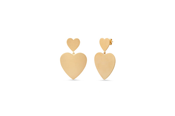 MS x SRJ Large Double Heart Earrings