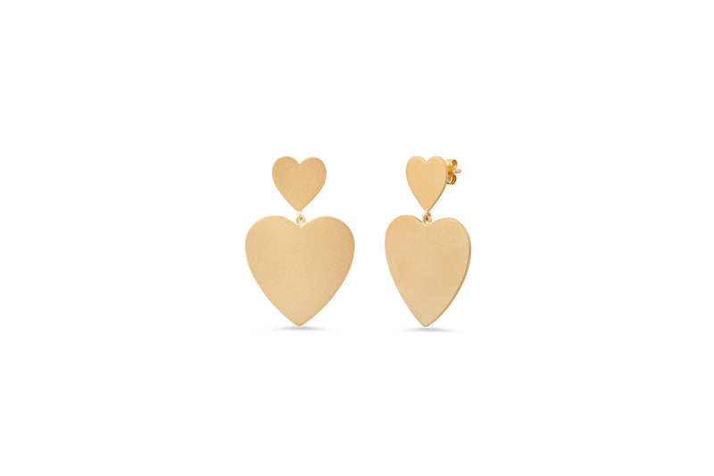 MS x SRJ Large Double Heart Earrings