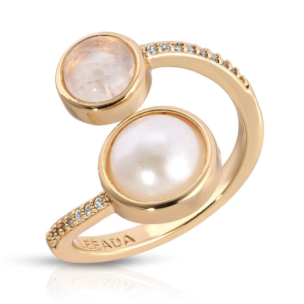 Penelope Wrap Ring Pearl & Moonstone