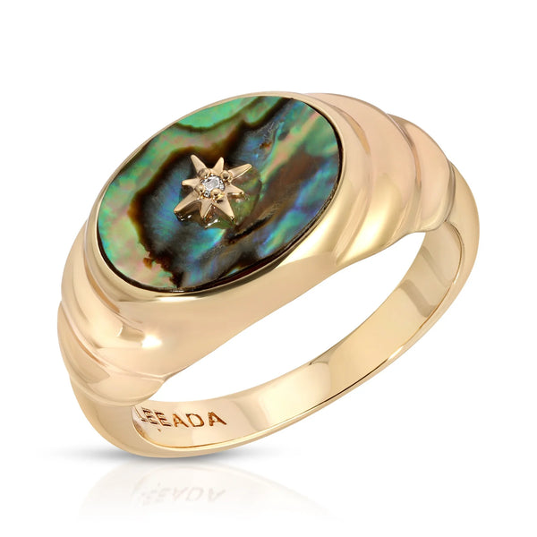 Aurora Ring Abalone & CZ Star