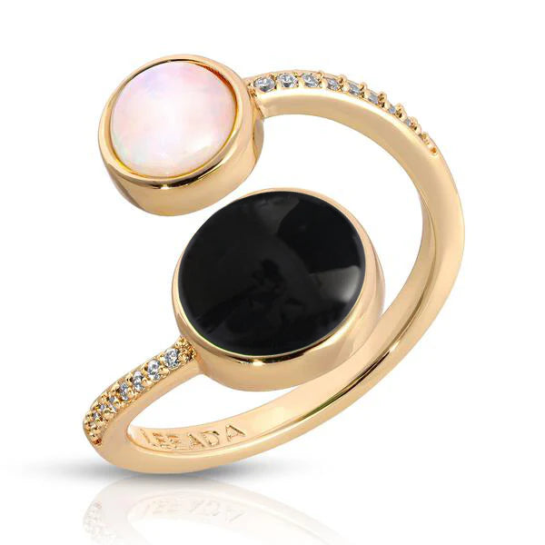 Penelope Wrap Ring Opal & Onyx