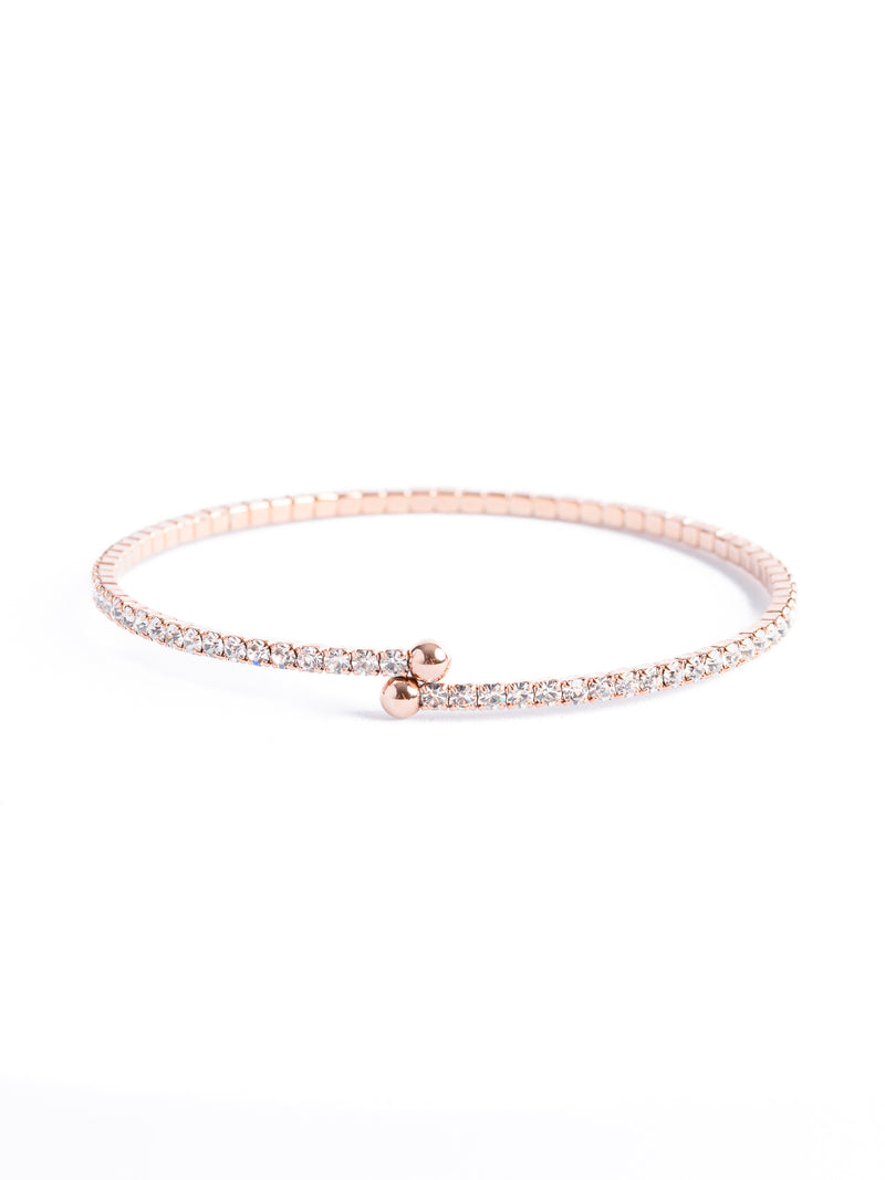 Rose Gold Clear Stone Adjustable Bracelet