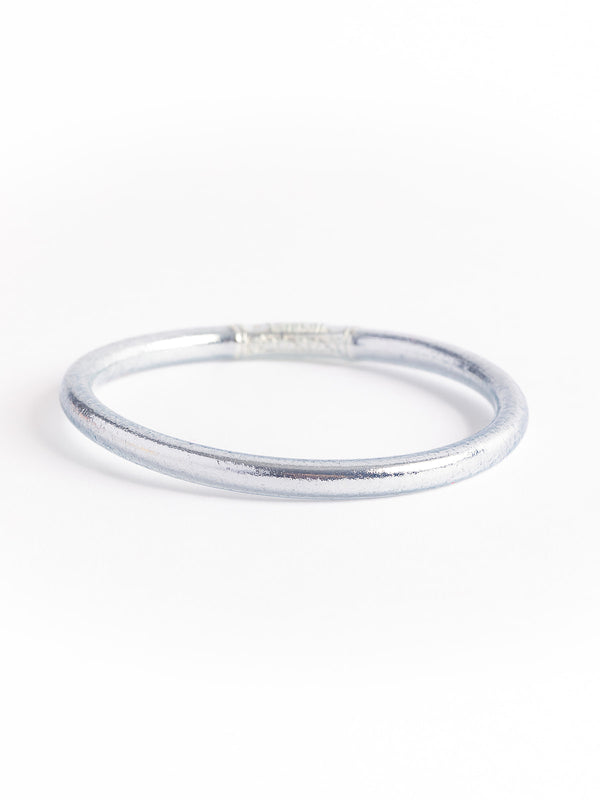 Temple Bangle, Silver Thick