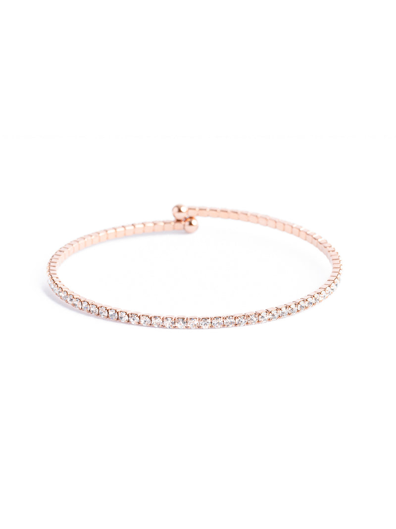 Rose Gold Clear Stone Adjustable Bracelet