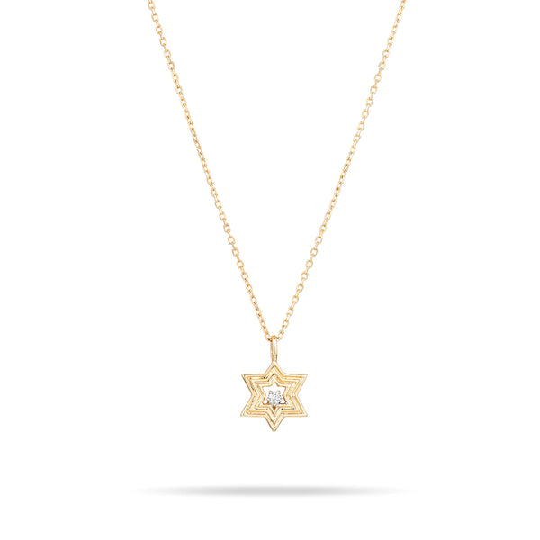 Groovy Diamond Star of David Necklace