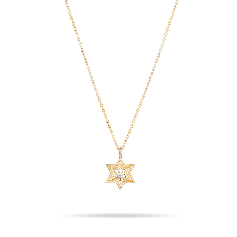 Groovy Diamond Star of David Necklace
