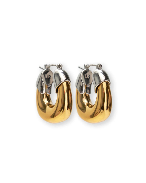 Mini Organic Hoops in Mixed Metal