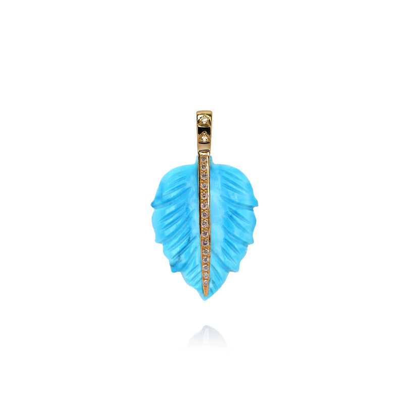 Turquoise small Leaf pendant