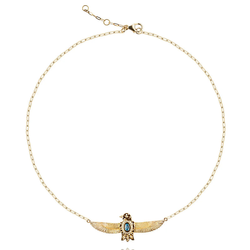 Gold and Topaz Phoenix Necklace