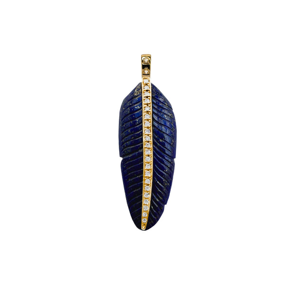 Lapis Feather pendant