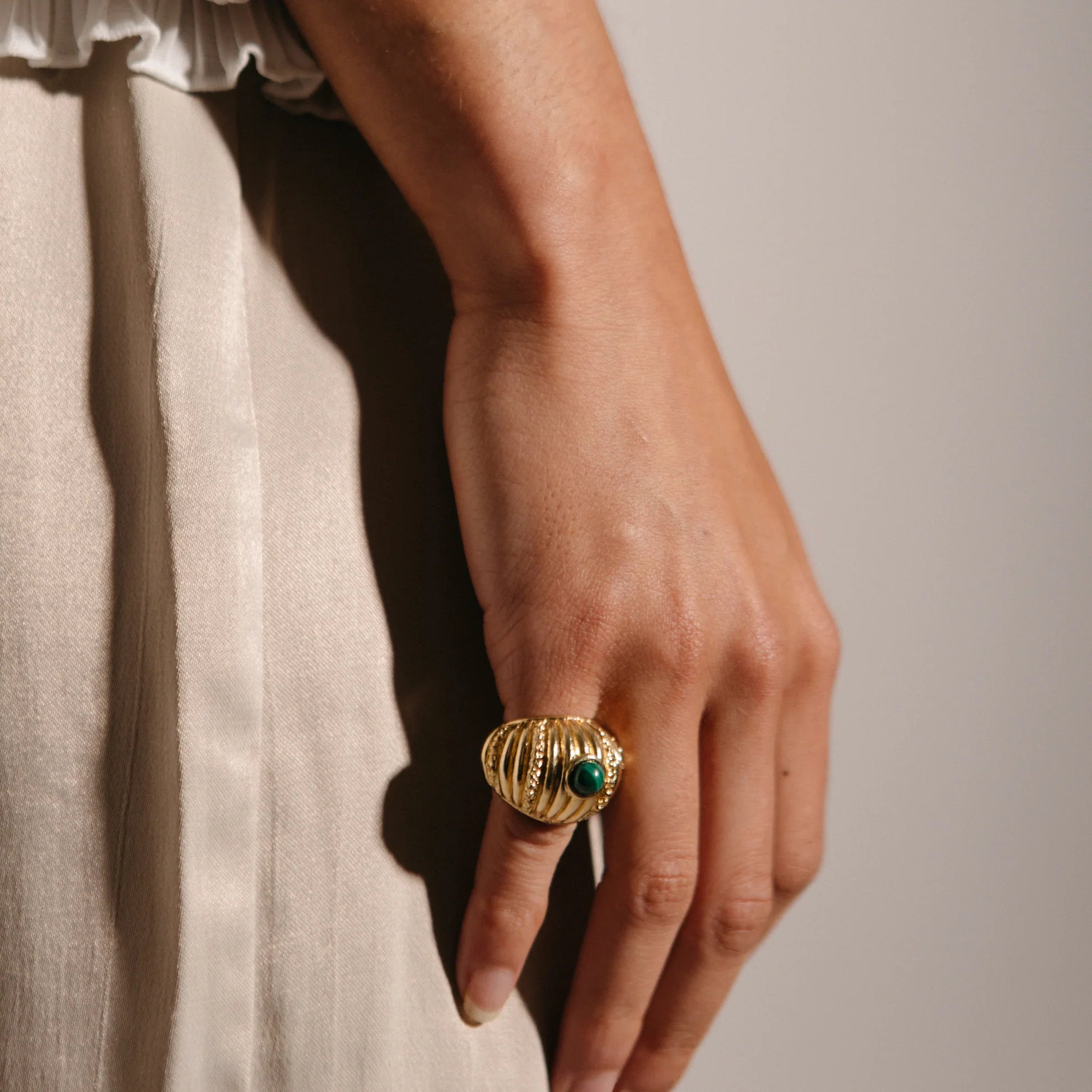 Small Reef Ring Malachite