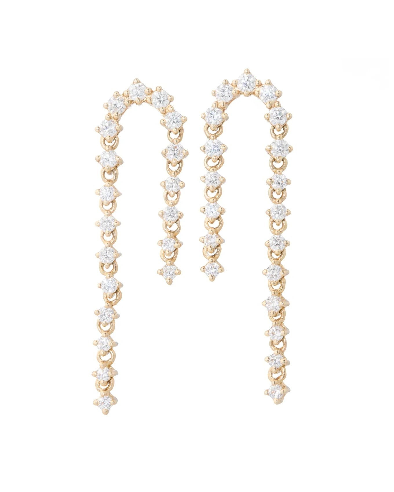 Petite Bianca Asymmetric Bezel Set Diamond Drip Earrings