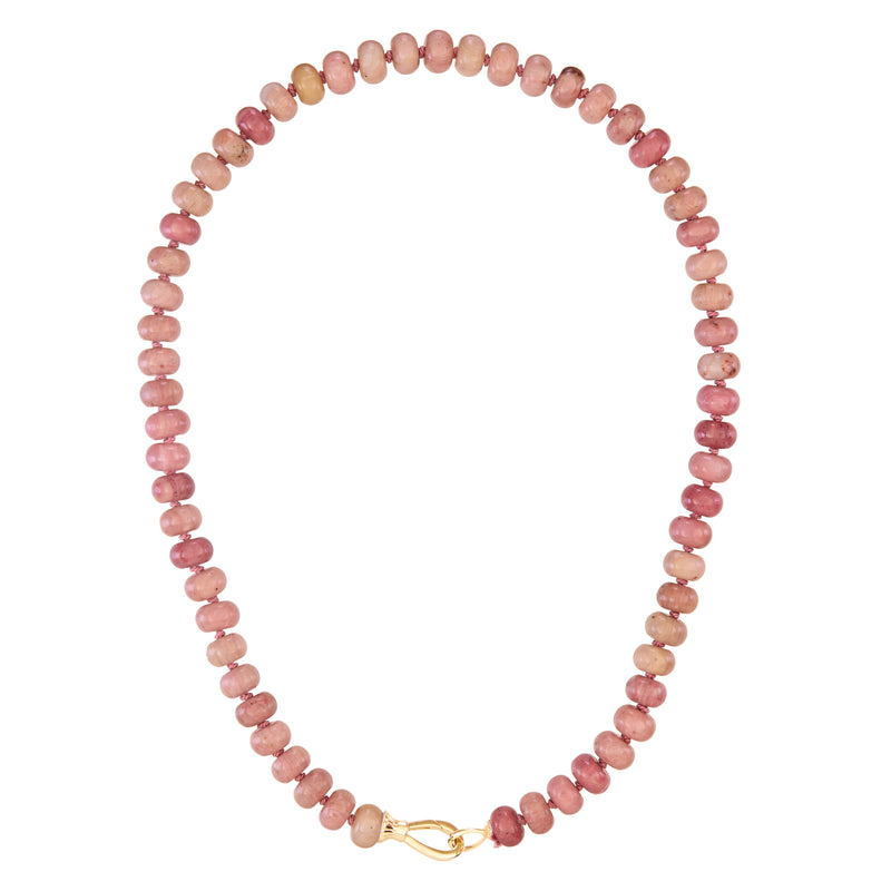 Pink Rhodochrosite Rondelle Bead Necklace