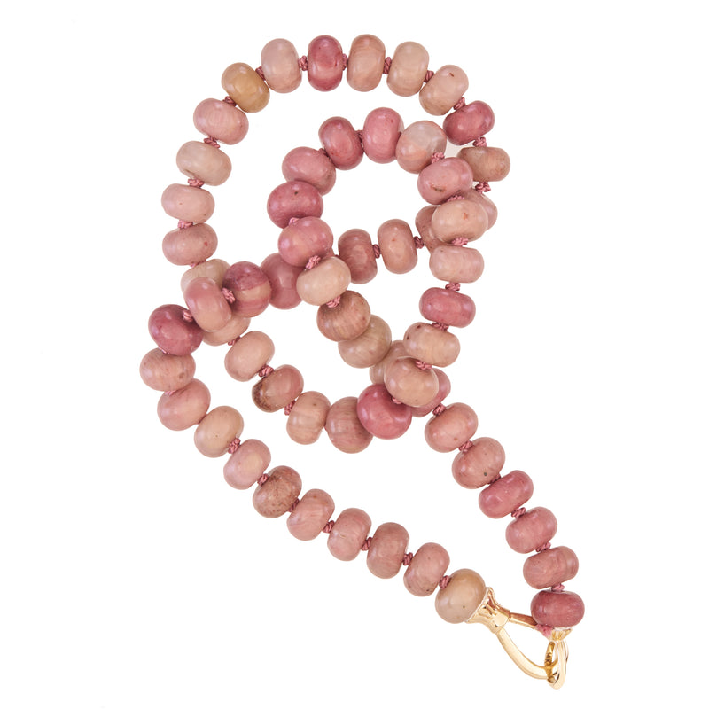 Pink Rhodochrosite Rondelle Bead Necklace