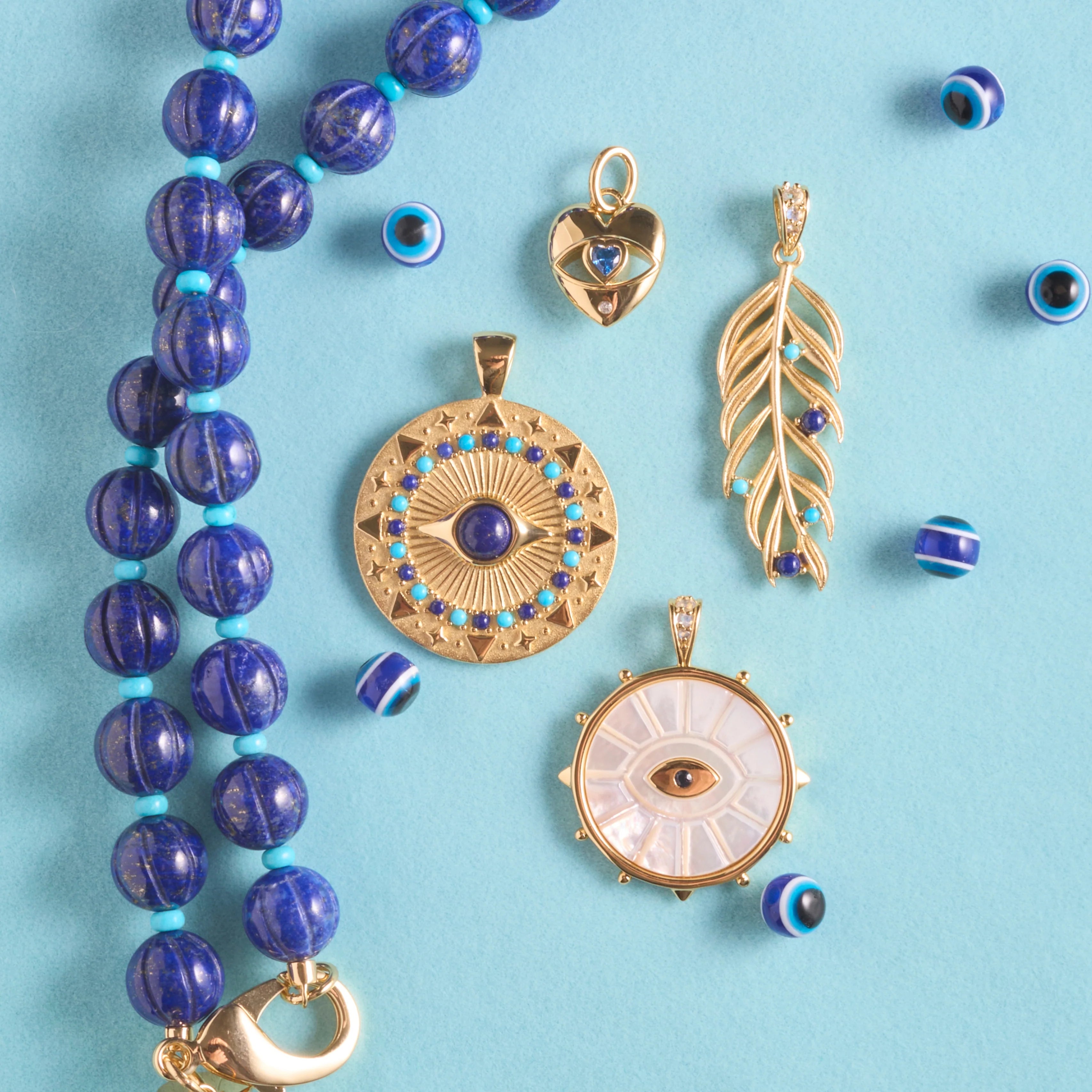 PROTECT Gleaming Eye Pendant in Celestial Blue