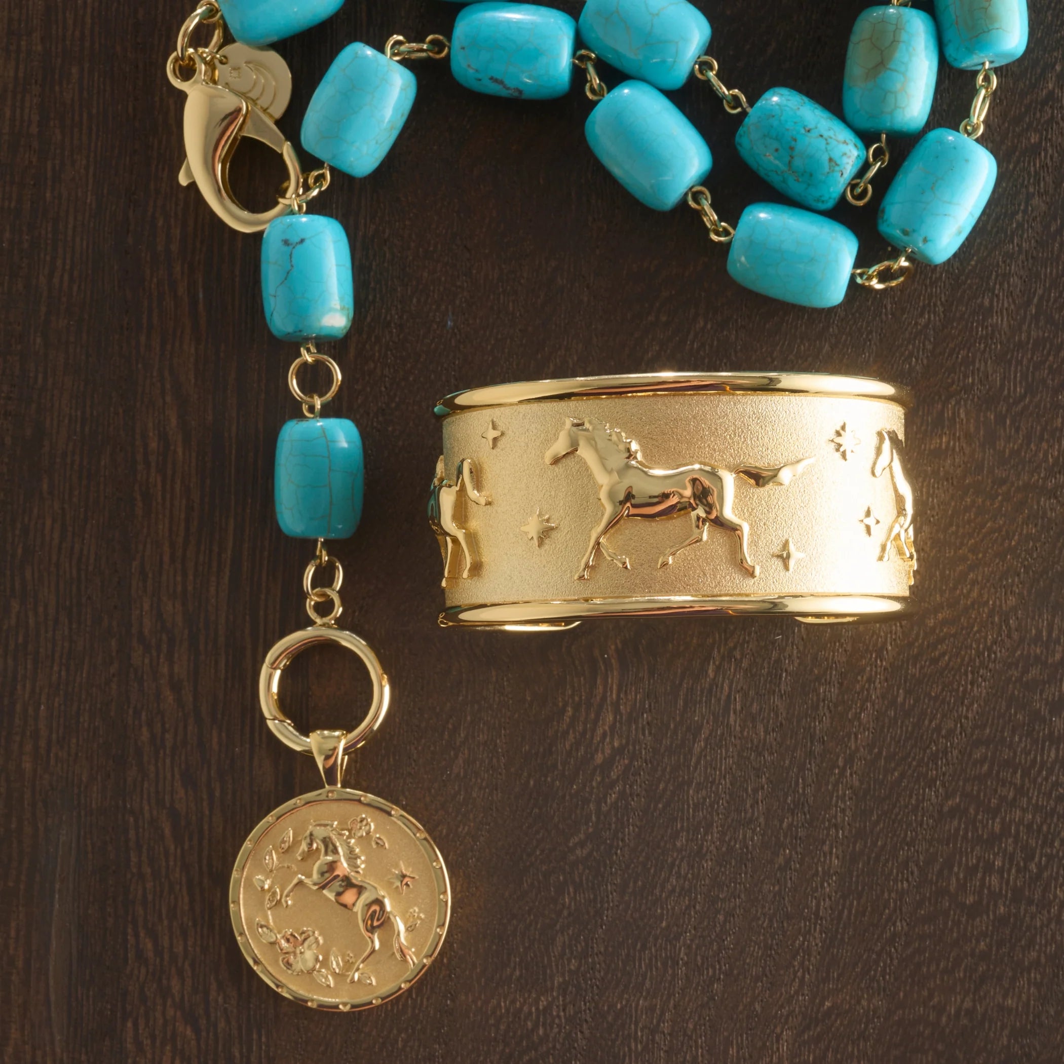 Chunky Turquoise Lariat Necklace