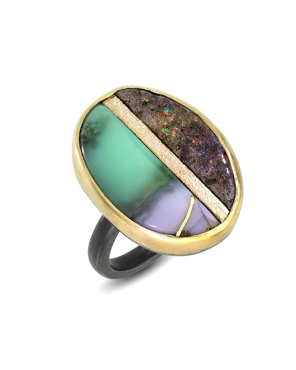 Opal and Chrysophase ring