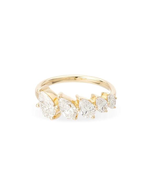 Graduated Pear Diamond Ring - Lab Grown