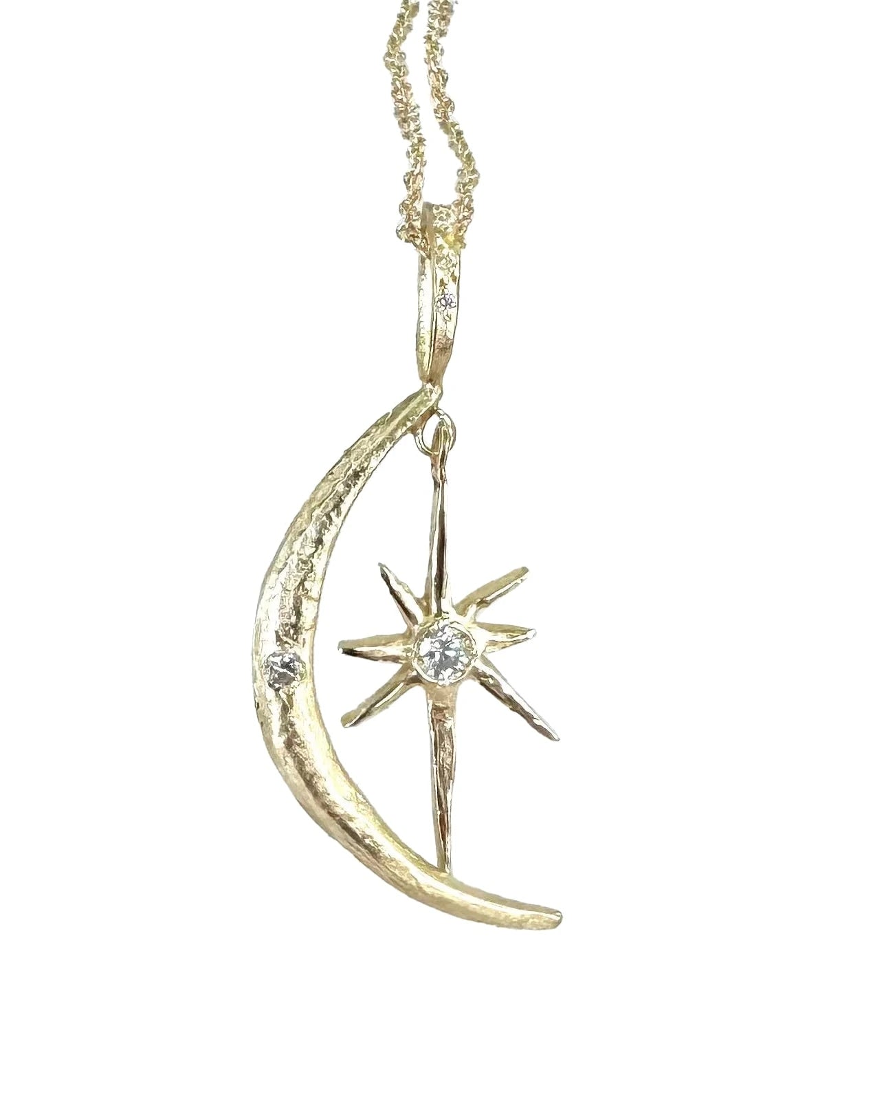 Moon and Divine Guidance Star Necklace