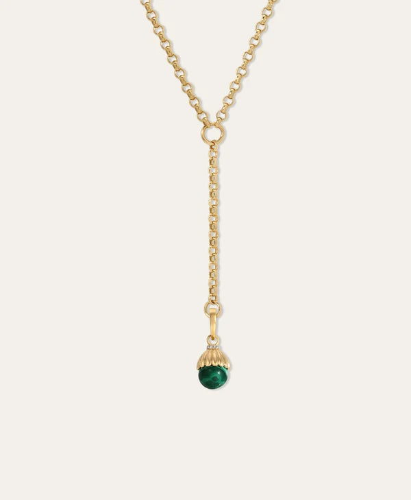 Groovy Malachite + Diamond Cone Hinged Charm