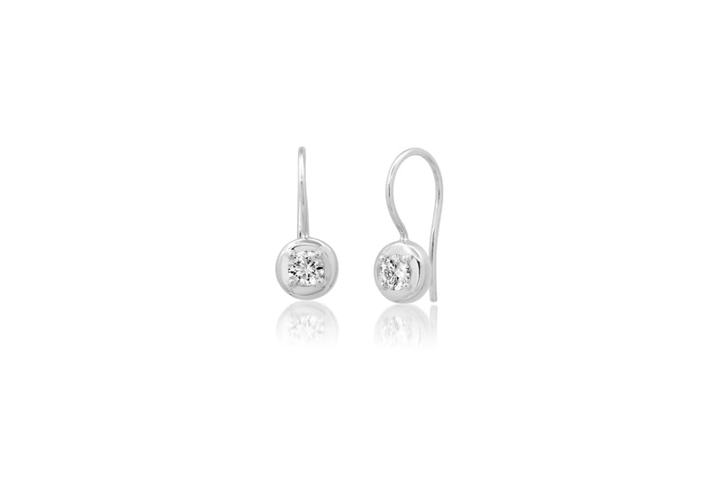 Round Diamond Cloud Drop Earrings