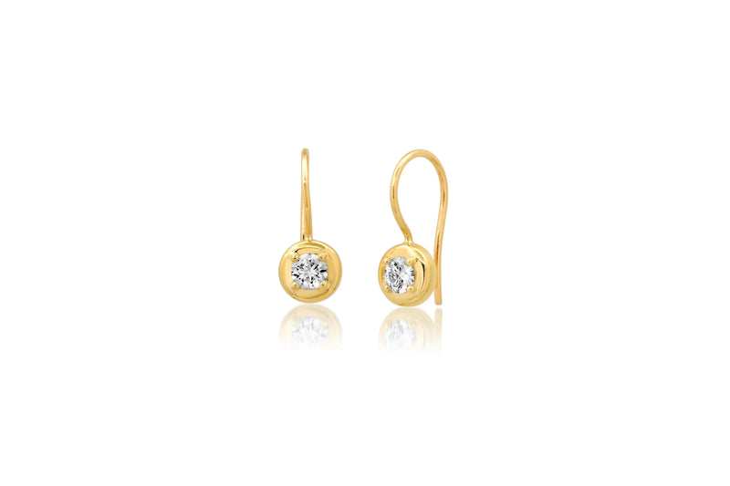 Round Diamond Cloud Drop Earrings