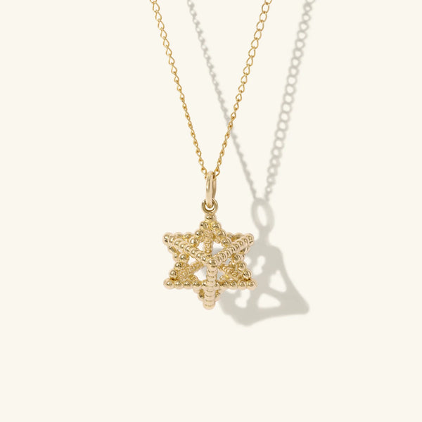 Sculptural Milgrain Star of David Pendant