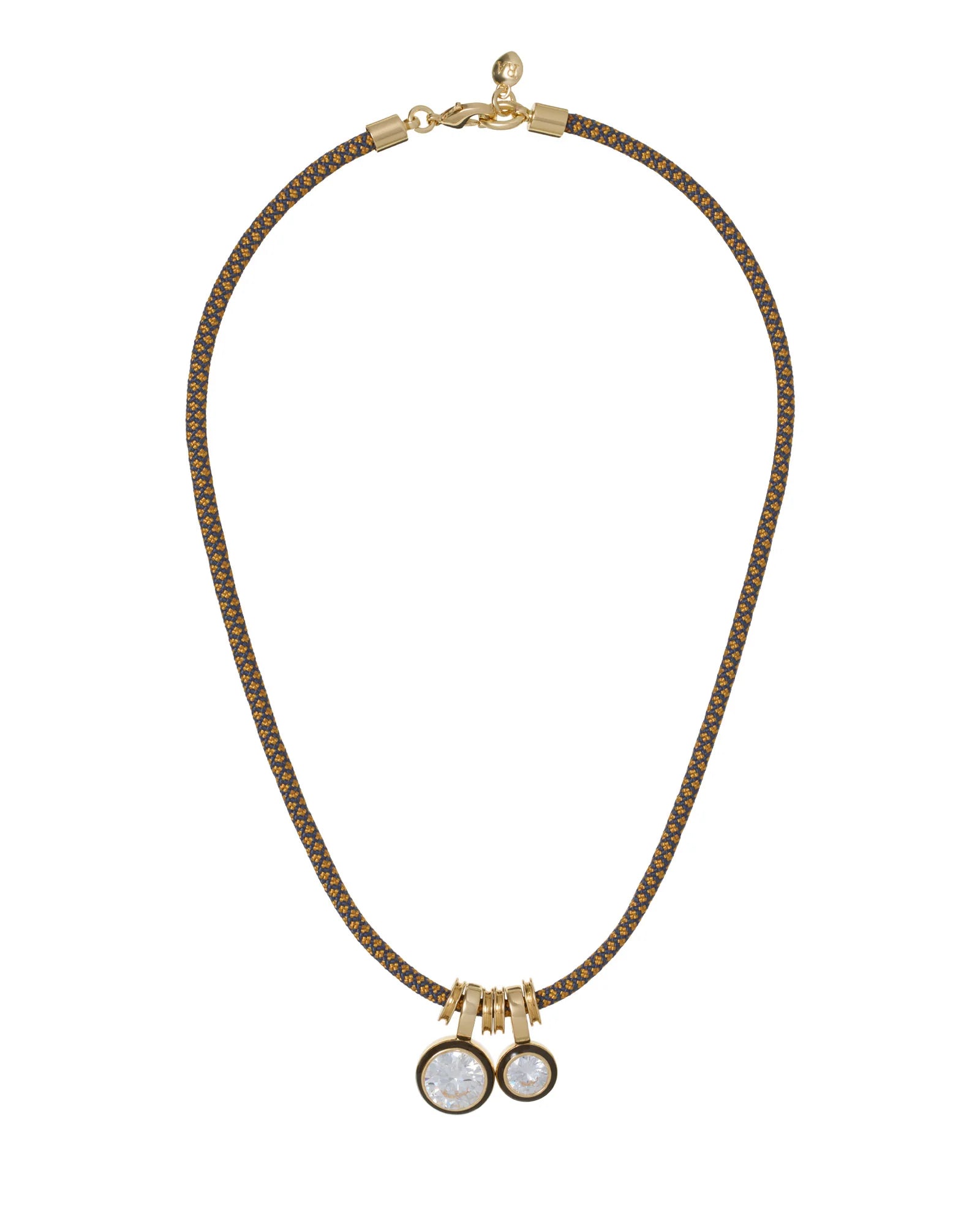 The Cubic Double Drop Cord Necklace