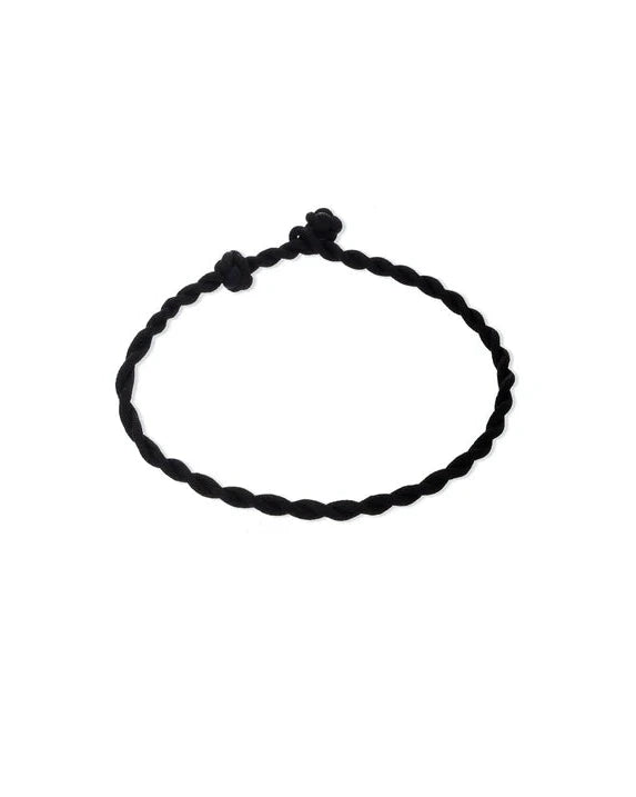 Twisted Braid Black Satin Cord Anklet for Mini Beads