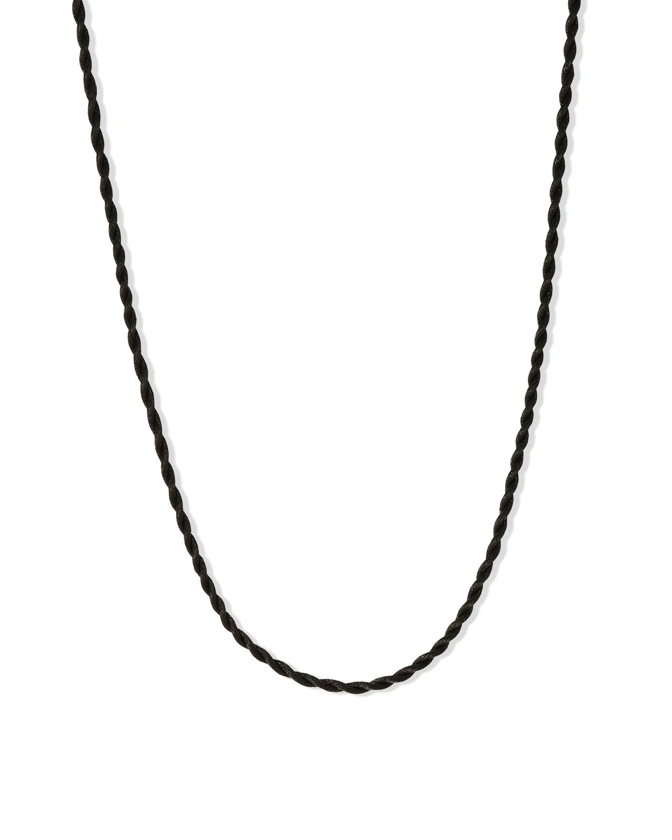 Twisted Braid Black Satin Cord Necklace for Mini Beads