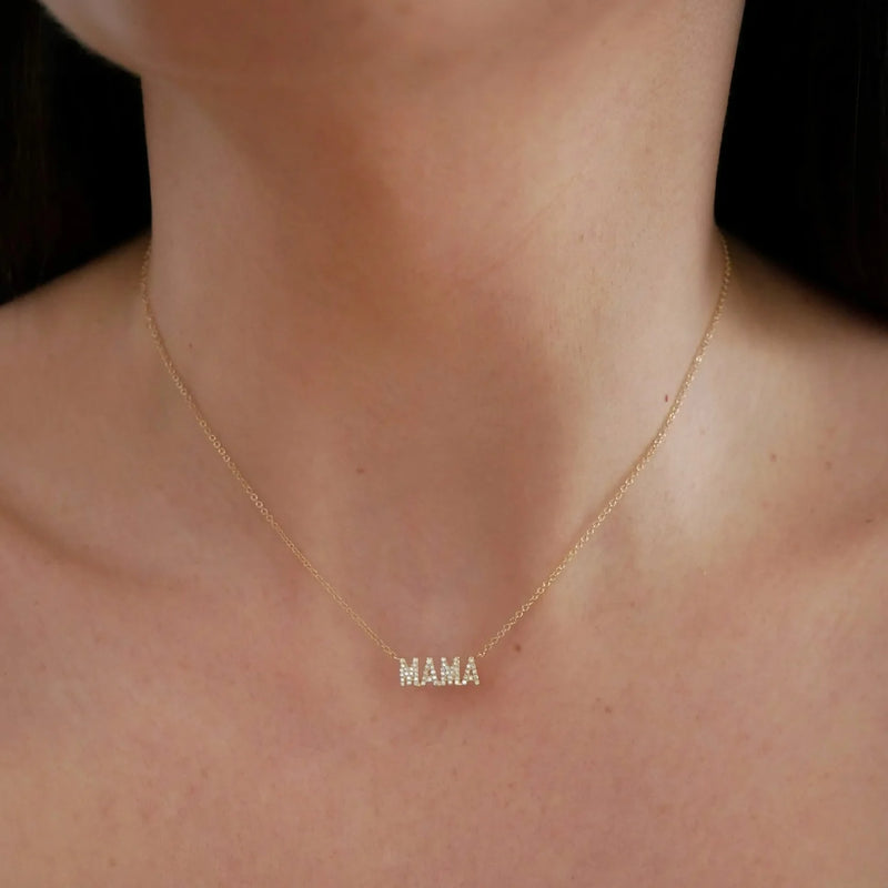 Diamond Mama Initial Necklace