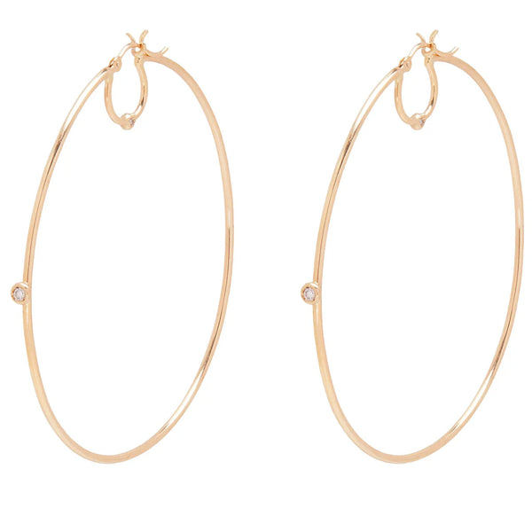 Dame Diamond Hoops in Gold