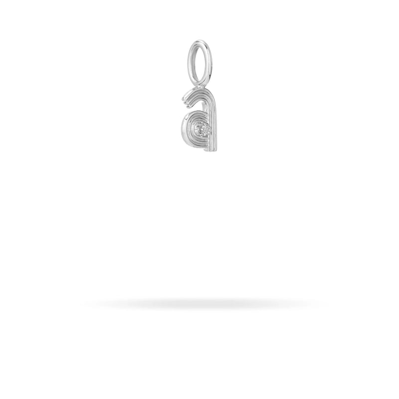 Groovy Diamond Initial Mini Charm in Sterling Silver