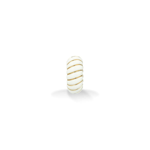 White Ceramic Wave Big Bead